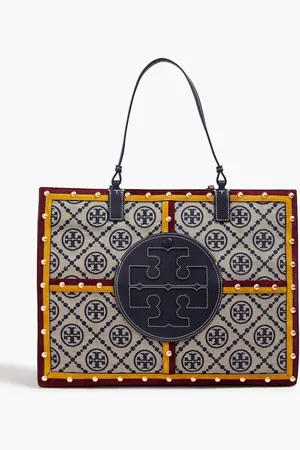 Tory Burch Ella jacquard, leather and suede tote - Blue - OneSize