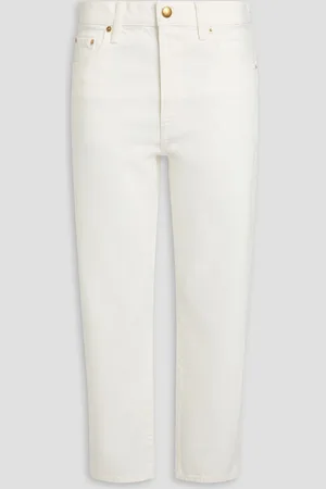 Tory Burch Cropped high-rise tapered jeans - White - 32