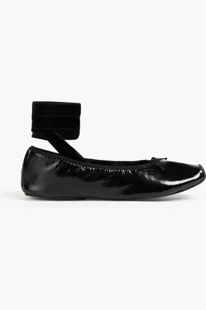Tory Burch Patent-leather and velvet ballet flats - - US 10