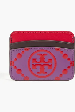 Tory Burch Logo-print leather cardholder - - OneSize