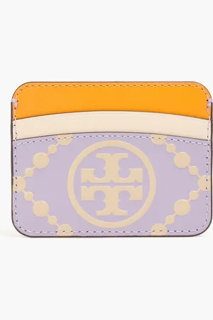 Tory Burch Logo-print leather cardholder - Purple - OneSize