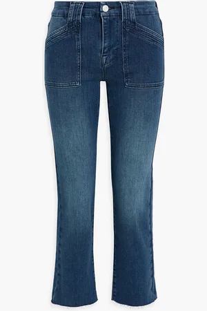 Frame Le High Straight cropped high-rise straight-leg jeans - Blue - 25