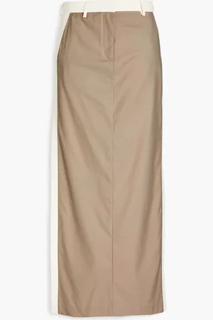 REMAIN Birger Christensen Two-tone twill maxi skirt - Neutral - DE 36