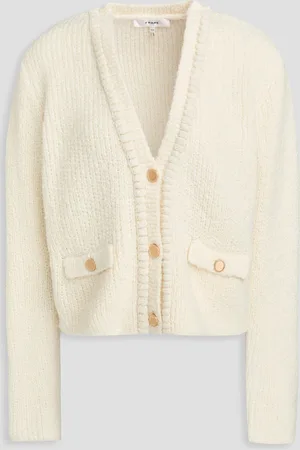 Frame Bouclé-knit wool-blend cardigan - White - XL