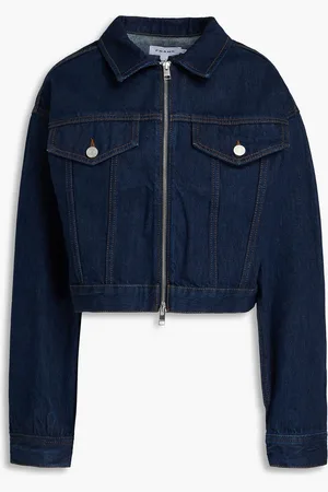 Frame Cropped denim jacket - Blue - S