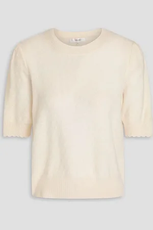 Frame Pointelle-knit cashmere sweater - White - L