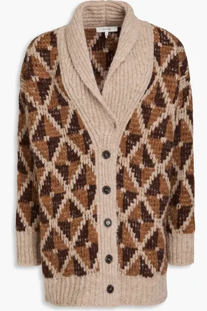 Frame Intarsia alpaca-blend cardigan - - M