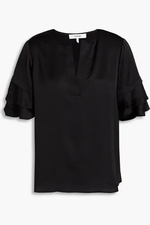 Frame Ruffled satin blouse - - S