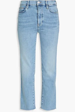 Frame Le High Straight cropped high-rise straight-leg jeans - Blue - 27