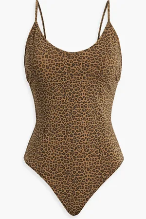 RE/DONE Leopard-print stretch-cotton jersey bodysuit - - S