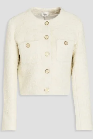 Frame Cotton-blend bouclé-tweed jacket - White - XS