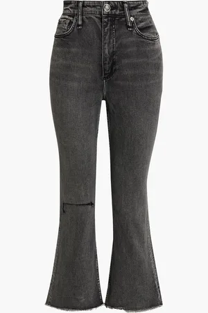 RAG&BONE Casey distressed high-rise kick-flare jeans - Gray - 30