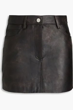 REMAIN Birger Christensen Leather mini skirt - Brown - DE 36