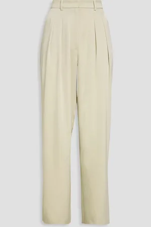 Nanushka Pleated satin wide-leg pants - White - XS