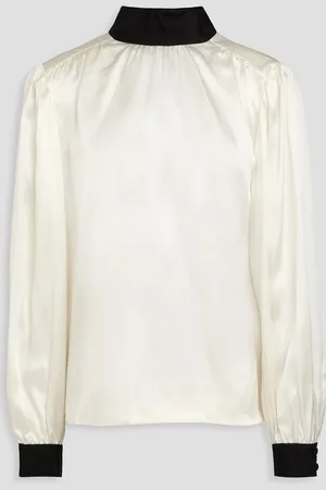 Frame Silk-satin top - White - L