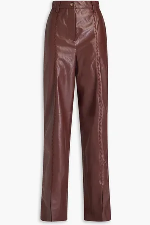 Nanushka Topstitched straight-leg pants - Burgundy - XL