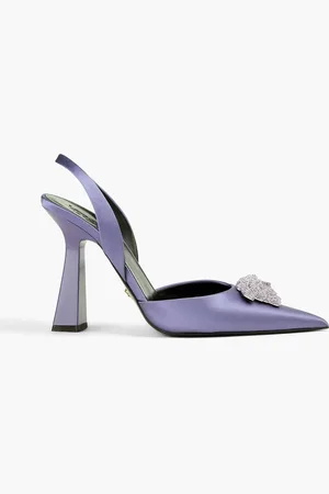 VERSACE Embellished satin pumps - Purple - EU 38