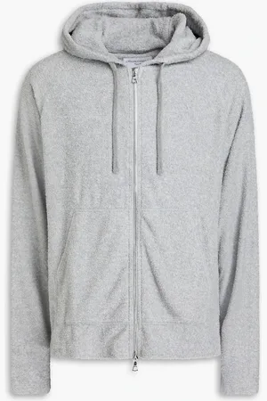 OFFICINE GENERALE Bernie cotton-blend terry zip-up hoodie - Gray - M