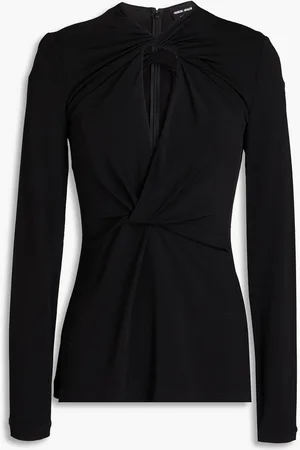 Giorgio Armani Twisted cutout jersey top - - IT 42