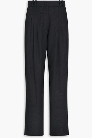 Claudie Pierlot Pleated wool-blend wide-leg pants - Gray - FR 36