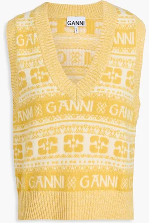 Ganni Jacquard-knit vest - - M