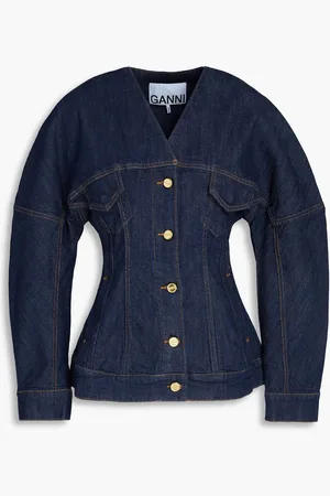 Ganni Appliquéd denim jacket - Blue - DE 50