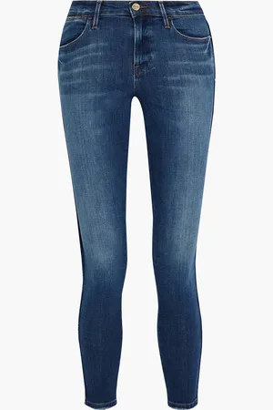 Frame Le High Skinny frayed high-rise skinny jeans - Blue - 24