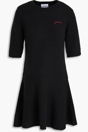 Ganni Wool-blend mini dress - - L