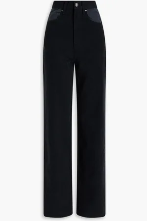 ROTATE Two-tone high-rise straight-leg pants - Gray - 27
