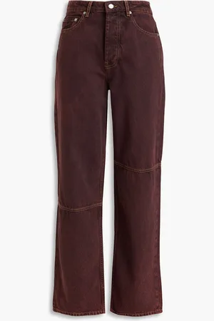 Ganni High-rise straight-leg jeans - Brown - 26