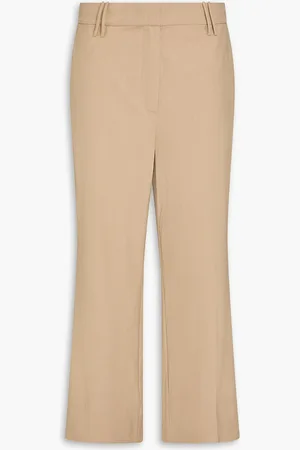 Ganni Cropped woven straight-leg pants - Neutral - DE 42