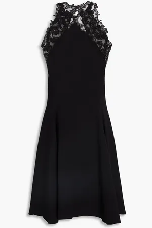 VERSACE Corded lace-paneled crepe mini dress - - IT 38
