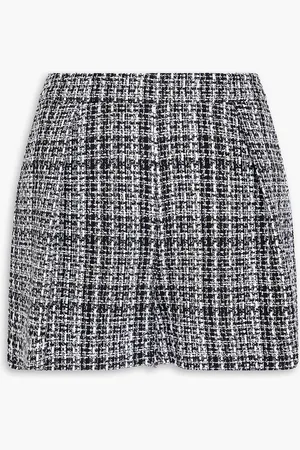 Carolina Herrera Pleated cotton-blend tweed shorts - - US 6