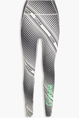 Ganni Printed tech-jersey leggings - - XS