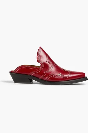 Ganni Leather mules - Red - EU 38