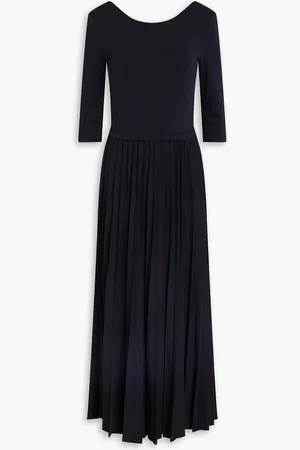 Claudie Pierlot Pleated cotton-blend jersey midi dress - Blue - M