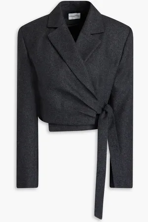 Claudie Pierlot Cropped wool-blend blazer - Gray - FR 36