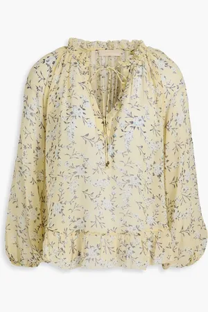 ULLA JOHNSON Rosine floral-print silk-georgette blouse - Yellow - US 6