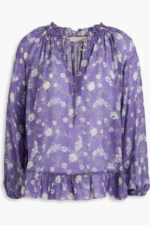 ULLA JOHNSON Rosine floral-print silk-georgette blouse - - US 10
