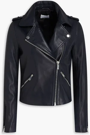 Claudie Pierlot Leather biker jacket - Blue - FR 34