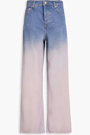 Ganni Dégradé high-rise wide-leg jeans - Blue - 28