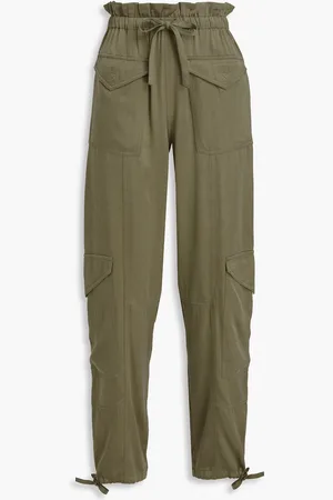Ganni Satin cargo pants - Green - DE 34