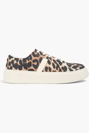 Ganni Leopard-print canvas sneakers - - EU 36