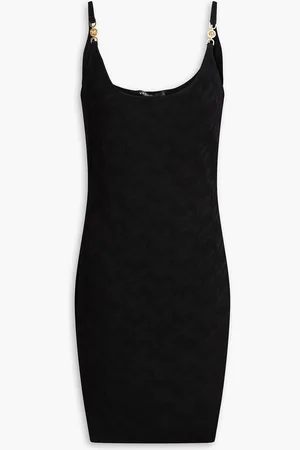 VERSACE Embellished jacquard-knit mini dress - - IT 42