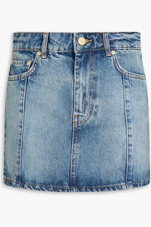 Ganni Crystal-embellished denim mini skirt - Blue - DE 36