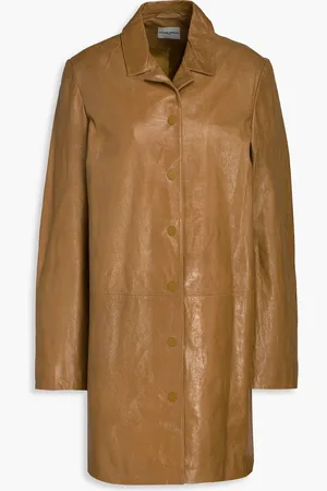 Claudie Pierlot Chorus crinkled-leather coat - Brown - FR 38