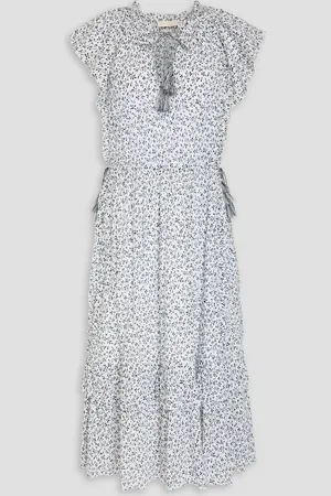 ULLA JOHNSON Anja ruffled floral-print cotton-crepon midi dress - - US 8