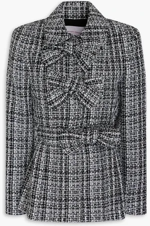 Carolina Herrera Bow-detailed cotton-blend tweed jacket - - US 10