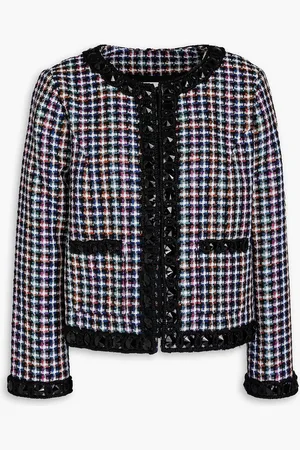 Carolina Herrera Crystal-embellished cotton-blend tweed jacket - - US 8
