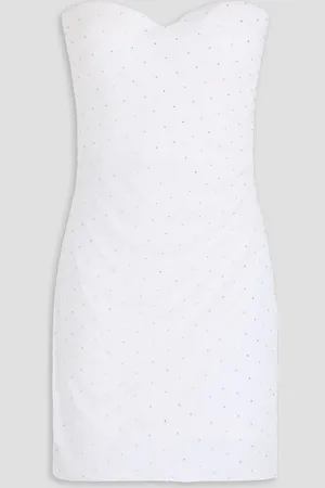 ROTATE Strapless crystal-embellished tulle mini dress - - DE 36